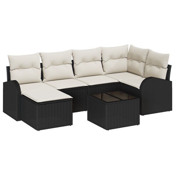vidaXL Ensemble de 6 Canapés de Jardin avec Coussins en Rotin Marron