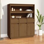vidaXL Buffet haut Marron miel 89x40x116 5 cm Bois massif de pin