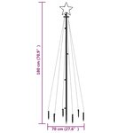 vidaXL Sapin de Noël avec piquet Coloré 108 LED 180 cm