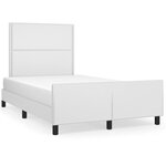 vidaXL Cadre de lit avec tête de lit Blanc 120x200 cm Similicuir