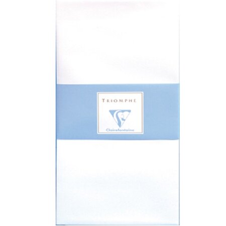 Clairefontaine - un paquet de 25 enveloppes blanches triomphe auto-adhésives 11x22 cm 90g