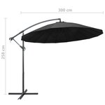 vidaXL Parasol suspendu Anthracite 3 m Mât en aluminium