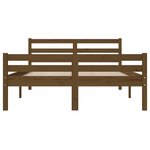vidaXL Cadre de lit Marron miel Bois massif 135x190 cm Double
