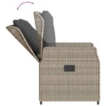 vidaXL Chaises inclinables de jardin lot de2 gris clair résine tressée
