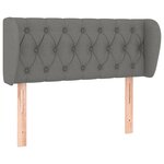 vidaXL Tête de lit avec oreilles Gris foncé 93x23x78/88 cm Tissu