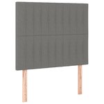 vidaXL Sommier à lattes de lit avec matelas Gris foncé 90x200 cm Tissu