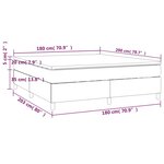 vidaXL Sommier à lattes de lit avec matelas Gris clair 180x200cm Tissu