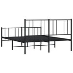 vidaXL Cadre de lit métal sans matelas avec pied de lit noir 140x190cm