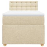 vidaXL Sommier à lattes de lit avec matelas Crème 100x200 cm Tissu