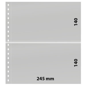 Feuilles de classement Omnia Lindner à 2 bandes pour enveloppes blocs. Fond - Blanc