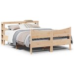 vidaXL Cadre de lit avec tête de lit 150x200 cm bois de pin massif