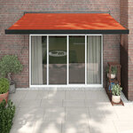 vidaXL Auvent rétractable orange et marron 3x2 5 m tissu et aluminium