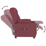 vidaXL Fauteuil inclinable électrique Rouge bordeaux Tissu