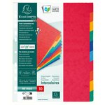 Intercalaires En Véritable Carte Lustrée Souple 225g/m2 Fsc® Avec 10 Onglets Neutres - Couleurs Assorties - X 10 - Exacompta