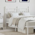 vidaXL Tête de lit métal blanc 120 cm
