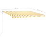 vidaXL Auvent manuel rétractable avec LED 4x3 m Jaune et blanc
