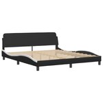 vidaXL Cadre de lit avec lumière LED noir blanc 180x200 cm similicuir