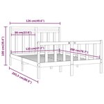 vidaXL Cadre de lit Bois de pin massif 120x200 cm