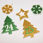 Autocollants mousse EVA pour Calendrier de l'Avent - Sapins de Noël