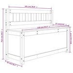 vidaXL Banc Blanc 110x41x76 5 cm Bois de pin massif