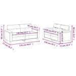 vidaXL Ensemble de canapés 2 Pièces coussins gris clair tissu microfibre