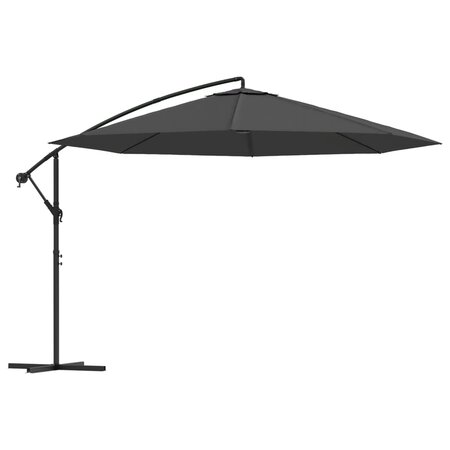 vidaXL Parasol en porte-à-faux avec poteau Aluminium 350 cm Anthracite