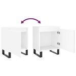 vidaXL Tables de chevet 2 Pièces blanc 40x30x50 cm bois d'ingénierie