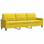 vidaXL Ensemble de canapés 3 Pièces avec coussins Jaune Velours