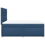 vidaXL Sommier à lattes de lit avec matelas Bleu 160x200 cm Tissu
