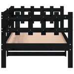 vidaXL Lit de jour Noir 90x190 cm Bois de pin massif