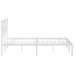vidaXL Cadre de lit métal avec tête de lit blanc 135x190 cm