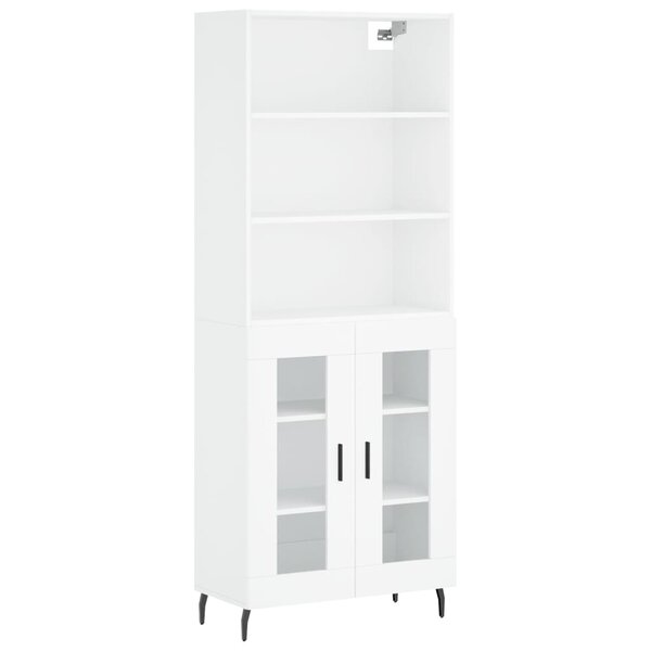 vidaXL Buffet haut Blanc 69 5x34x180 cm Bois d'ingénierie