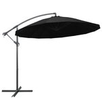 vidaXL Parasol suspendu Noir 3 m Mât en aluminium