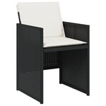 vidaXL Ensemble de salle à manger de jardin 5 pièces avec coussins Rattan PE Noir