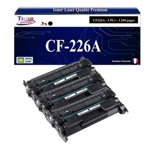 T3AZUR -3x Toners compatibles avec HP CF226A (26A) pour HP LaserJet Pro M402 M402d M402dn M402dne M402dw M402m M402n M426dw M426fdn M426fdw M426m