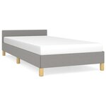 vidaXL Cadre de lit avec tête de lit Gris clair 100x200 cm Tissu
