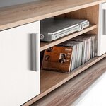 vidaXL Meuble TV mural avec lumière LED Chêne sonoma et blanc