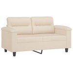 vidaXL Ensemble de canapés 3 Pièces avec coussins Beige Tissu microfibre