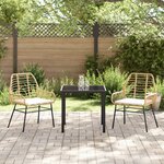 vidaXL Ensemble de salle à manger de jardin 3 pièces avec coussins Marron Poly Rattan