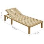 vidaXL Chaise longue Bois de pin imprégné