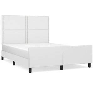 vidaXL Cadre de lit avec tête de lit Blanc 140x200 cm Similicuir
