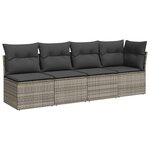 vidaXL Salon de jardin avec coussins 7 Pièces gris résine tressée