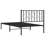 vidaXL Cadre de lit métal avec tête de lit noir 100x190 cm