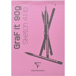 Bloc Agrafé GraF'it 80 Feuilles Dessin Croquis Uni 10 5x14 8 cm 90g Couleur Aléatoire CLAIREFONTAINE