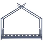 vidaXL Cadre de lit d'enfant Gris Bois de pin massif 80x160 cm