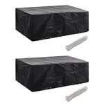 vidaXL Housses de salon de jardin 2 Pièces 8 œillets 200x160x70 cm