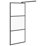 vidaXL Paroi de douche 90x195 cm Verre ESG demi-dépoli Noir