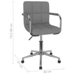 vidaXL Chaise pivotante de salle à manger Gris clair Tissu