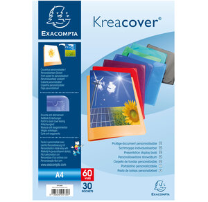 Protège document personnalisable PP Kreacover 60 vues assortis EXACOMPTA