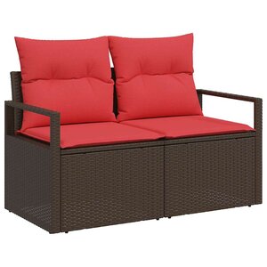 vidaXL Canapé de jardin avec coussin 120 x 62 x 69 cm polyrotin